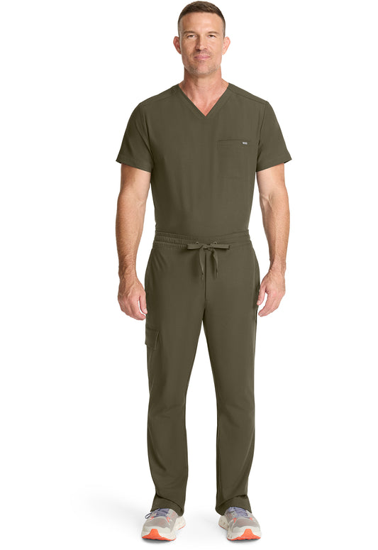 Quest HH154 Men's Zip Fly Drawstring Scrub Pants Olive