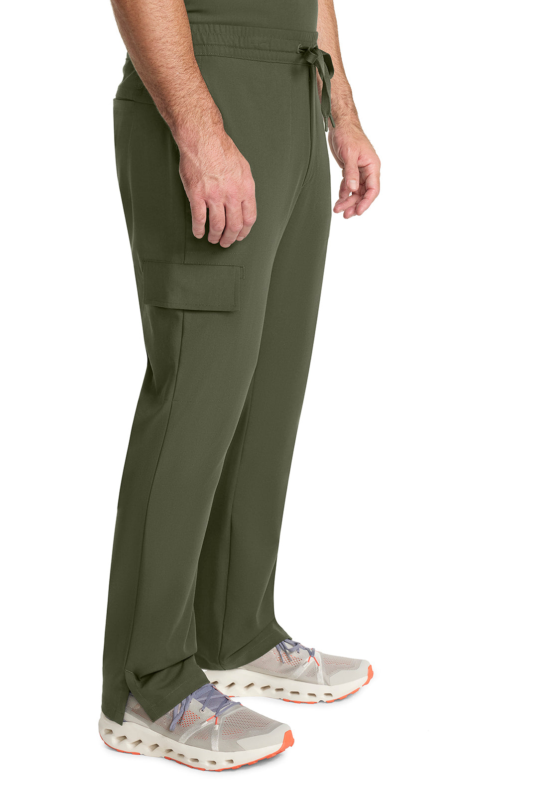 Healing Hands Model Image Men's Zip Fly Drawstring Pants In Color Olive Image 4