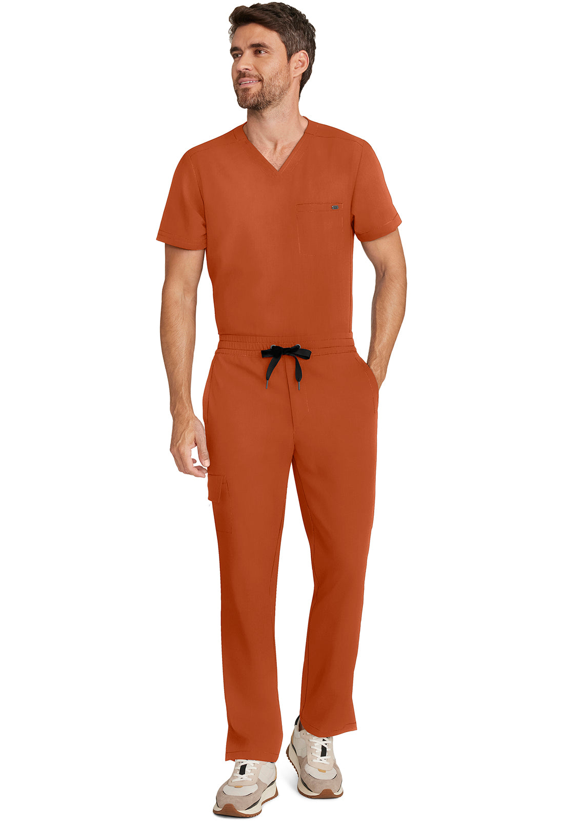 Quest HH154 Men's Zip Fly Drawstring Scrub Pants Warm Sunrise