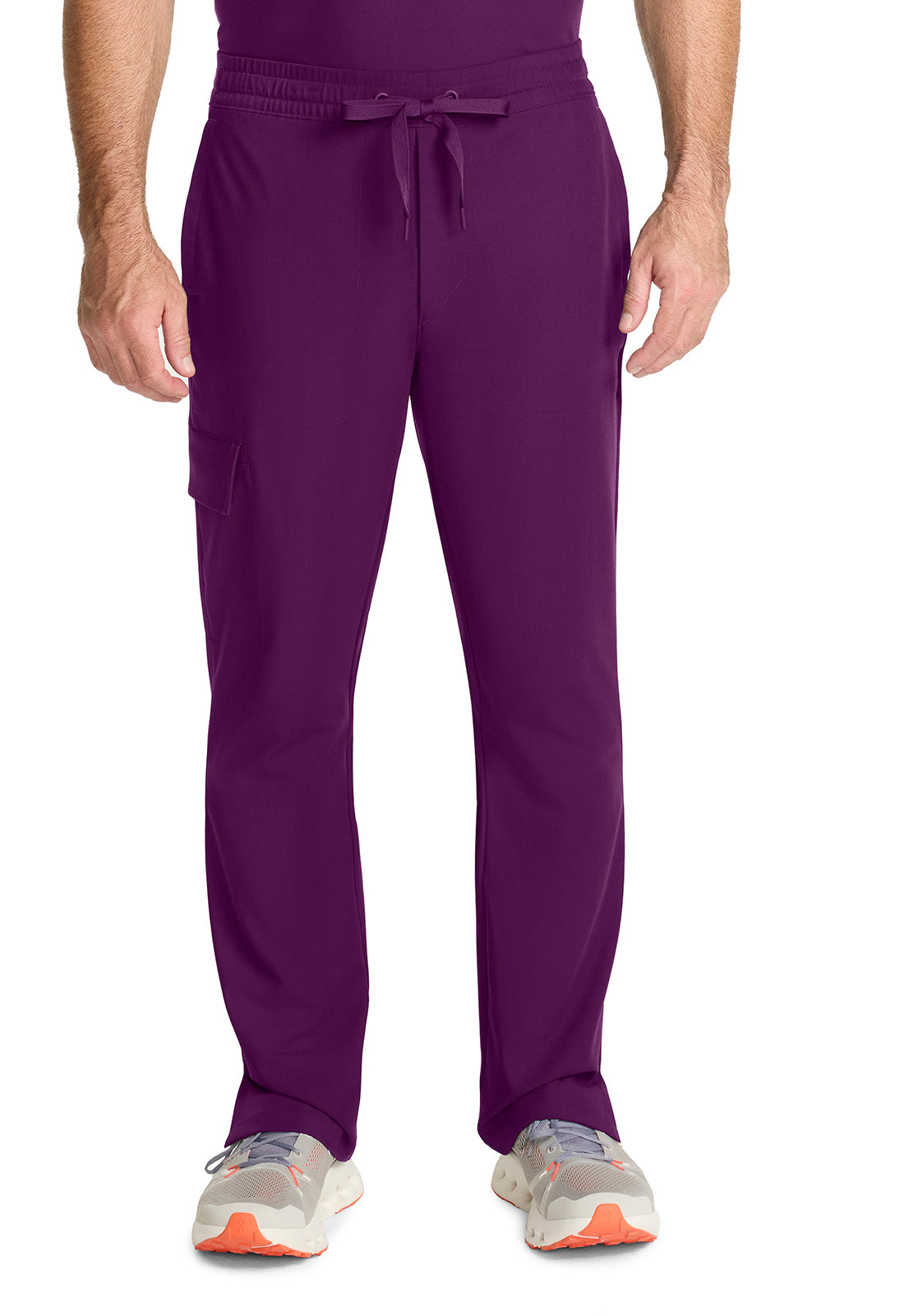 Healing Hands Model Image Men's Zip Fly Drawstring Pants In Color Wine Image 1