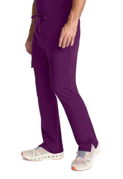 Healing Hands Model Image Men's Zip Fly Drawstring Pants In Color Wine Image 2