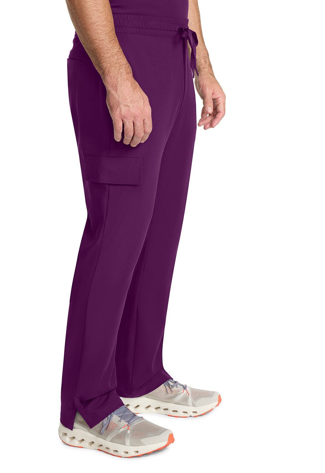 Healing Hands Model Image Men's Zip Fly Drawstring Pants In Color Wine Image 4