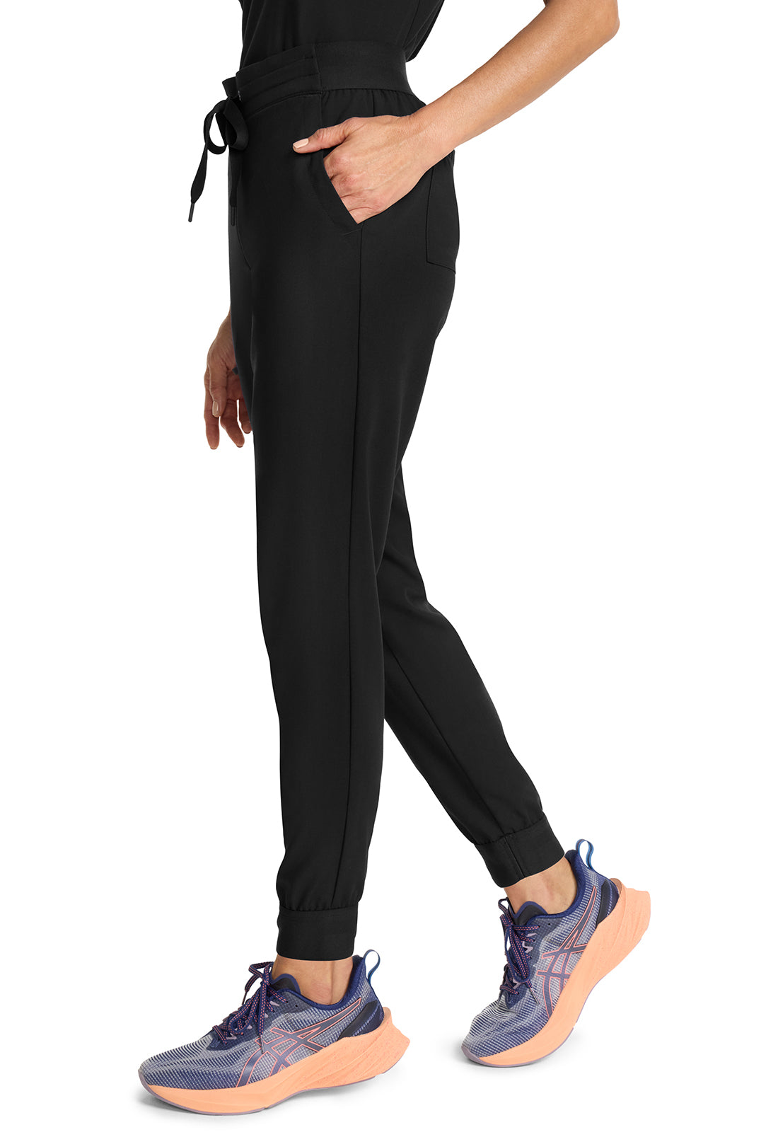 Healing Hands Model Image Women's Mid Rise Jogger In Color Black Image 2