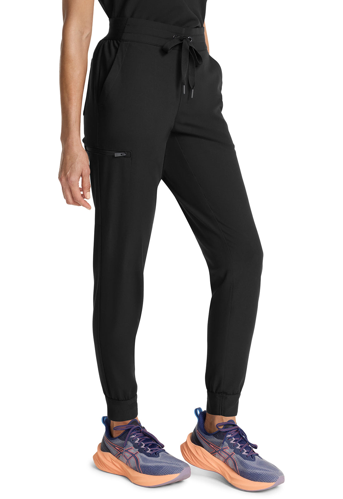 Healing Hands Model Image Women's Mid Rise Jogger In Color Black Image 4