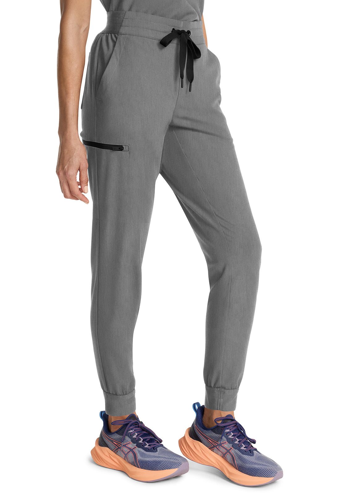 Healing Hands Model Image Women's Mid Rise Jogger In Color Heather Ash Image 4