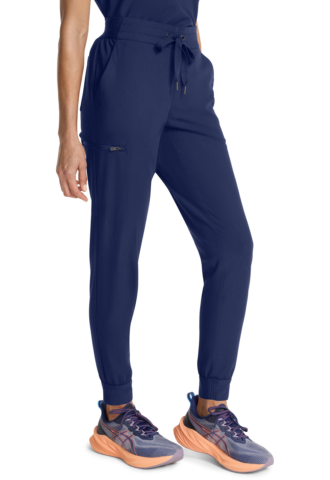 Healing Hands Model Image Women's Mid Rise Jogger In Color Navy Image 4