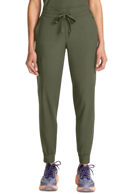 Healing Hands Model Image Women's Mid Rise Jogger In Color Olive Image 1