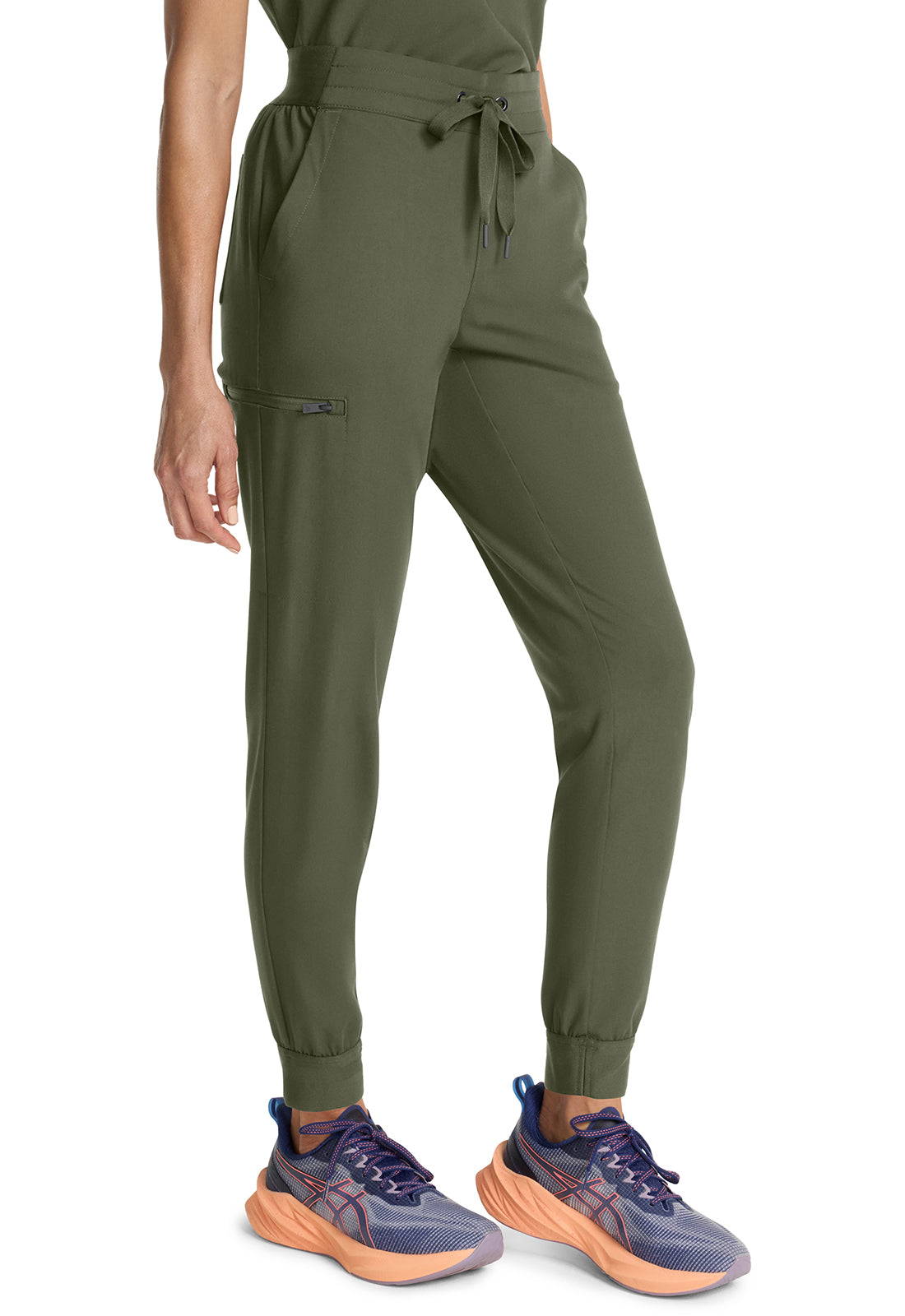 Healing Hands Model Image Women's Mid Rise Jogger In Color Olive Image 4