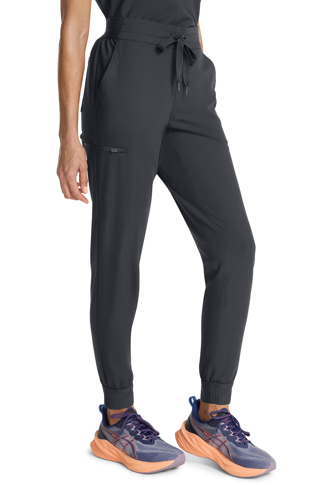 Healing Hands Model Image Women's Mid Rise Jogger In Color Pewter Image 4