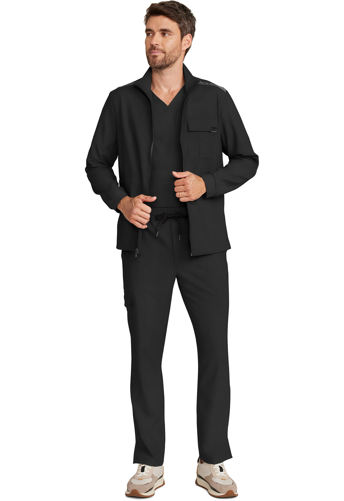 Quest HH361 Men's Zip Front Utility Jacket Black