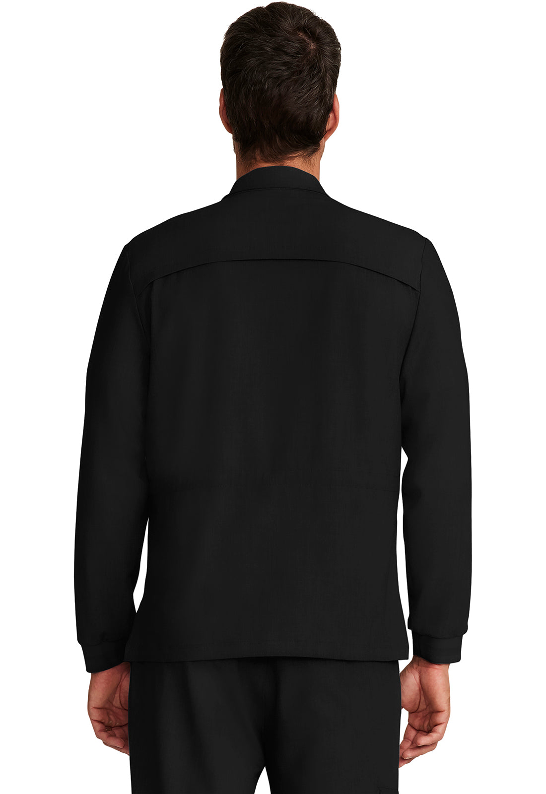 Healing Hands Model Image Men's Zip Front Utility Jacket In Color Black Image 3