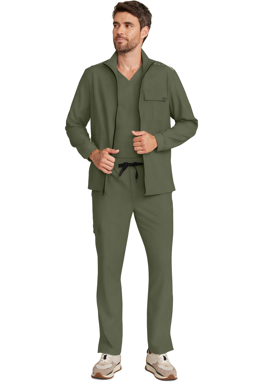 HH Quest HH361 Men's Zip Front Utility Jacket Olive Image