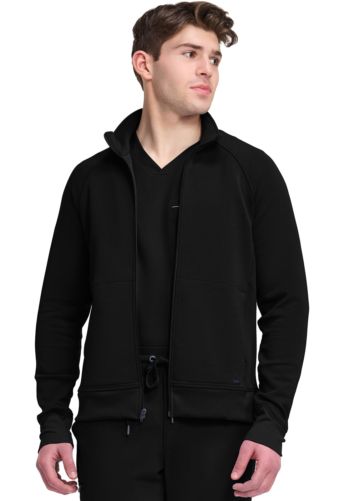 Lifestyle HH380F Men's Zip Front Knit Jacket Black