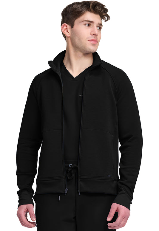 Lifestyle HH380F Men's Zip Front Knit Jacket Black