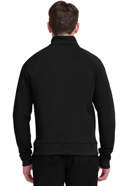 Cleveland Clinic Lifestyle HH380F Men's Zip Front Knit Jacket Black