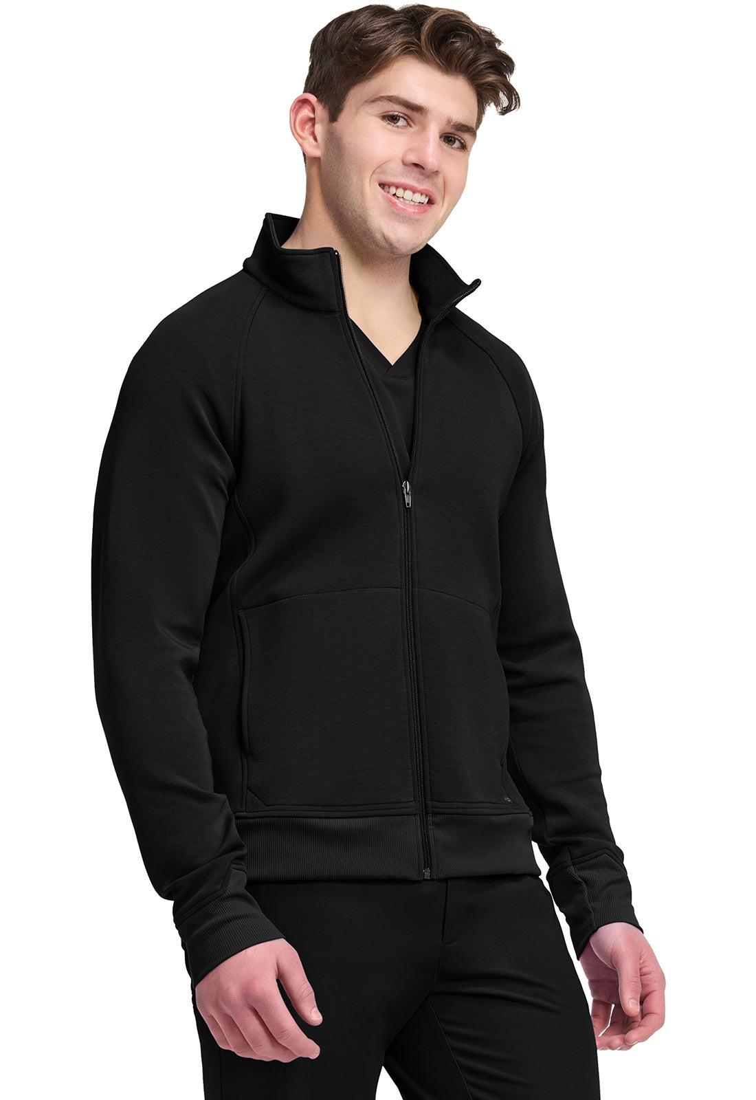 Lifestyle HH380F Men's Zip Front Knit Jacket Black