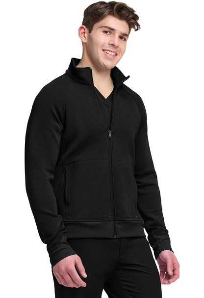 Lifestyle HH380F Men's Zip Front Knit Jacket Black