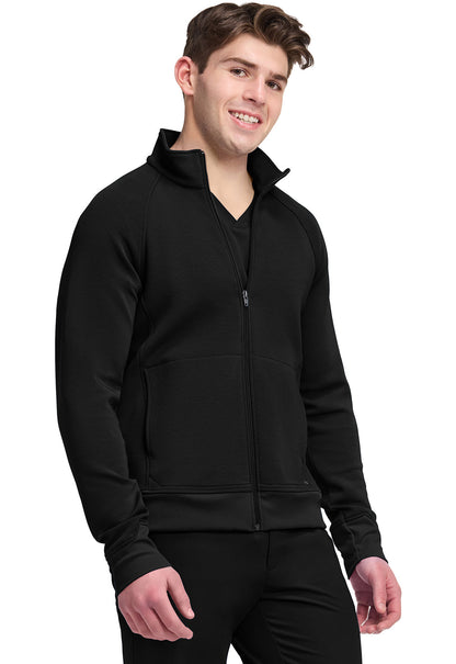 Cleveland Clinic Lifestyle HH380F Men's Zip Front Knit Jacket Black