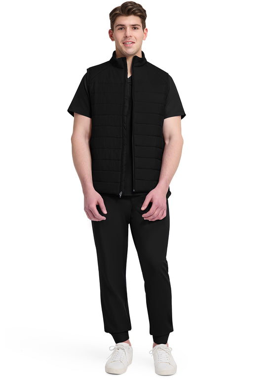 Lifestyle HH501F Men's Zip Front Scrub Vests Black