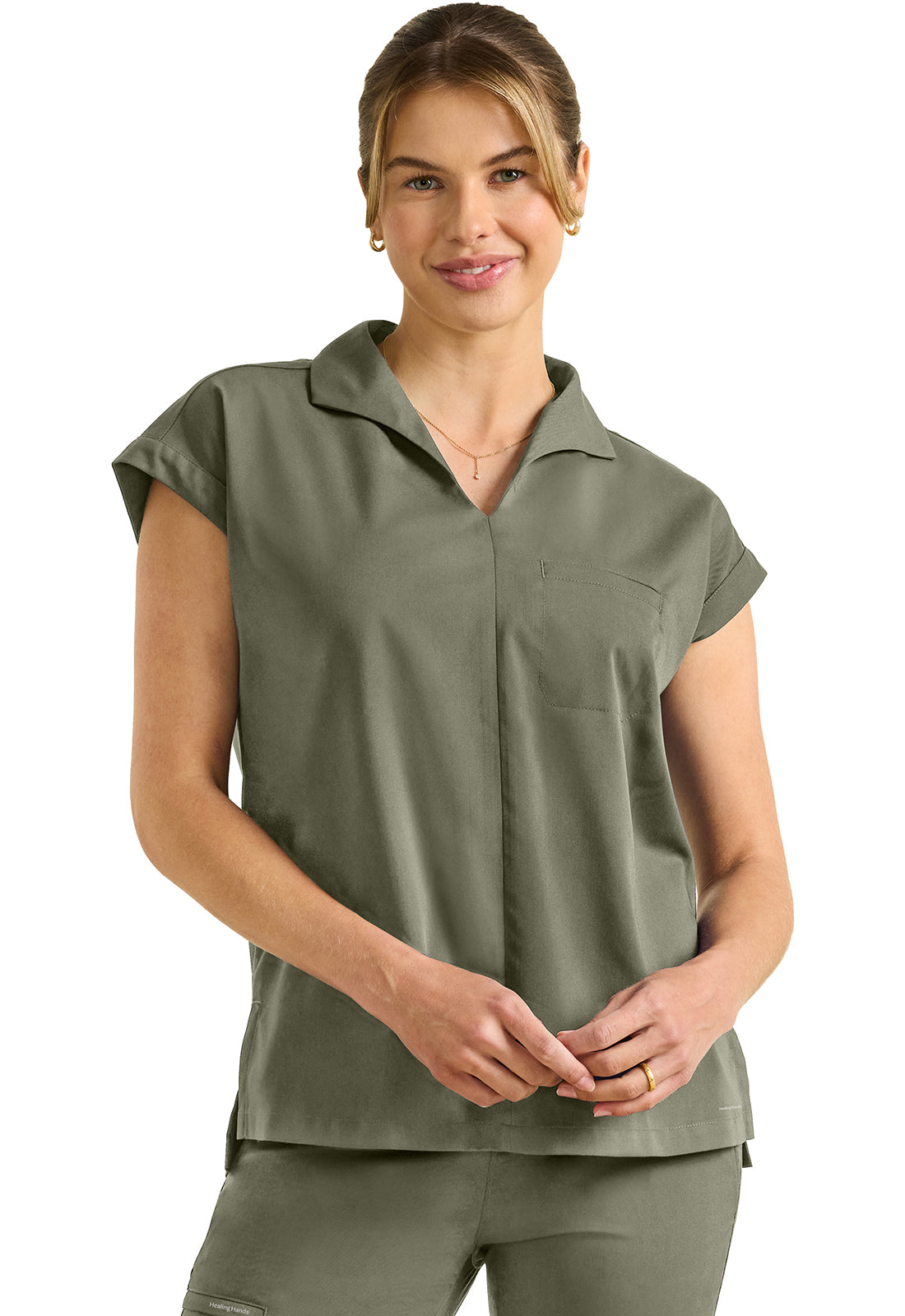 Purple Label HH607 Women's Jazz Collared Tuckable Shirt Olive