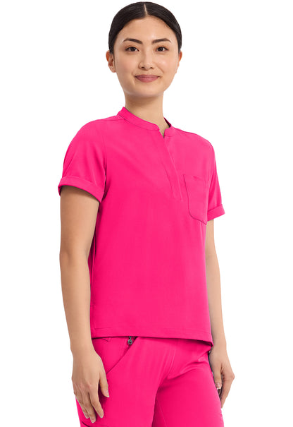 HH Works HH650 Macy 1 Pocket Scrub Top Carnation Pink