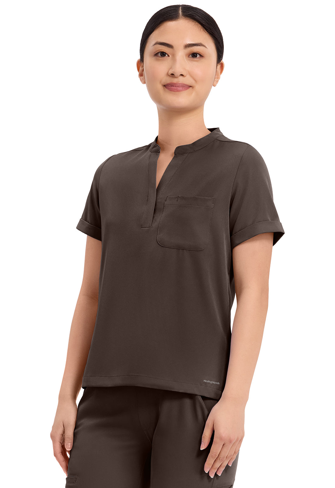HH Works HH650 Women's Macy Scrub Top Dark Chocolate