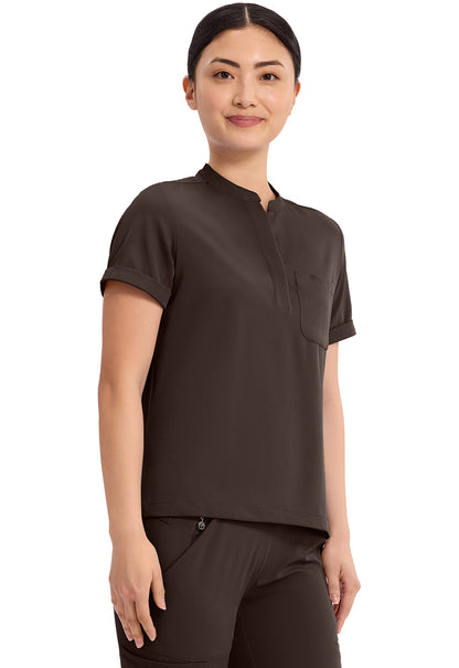 HH Works HH650 Women's Macy Scrub Top Dark Chocolate