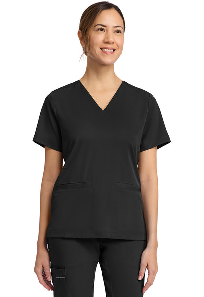 HH Works HH653 Women's 3-Pocket V-Neck Scrub Top Black