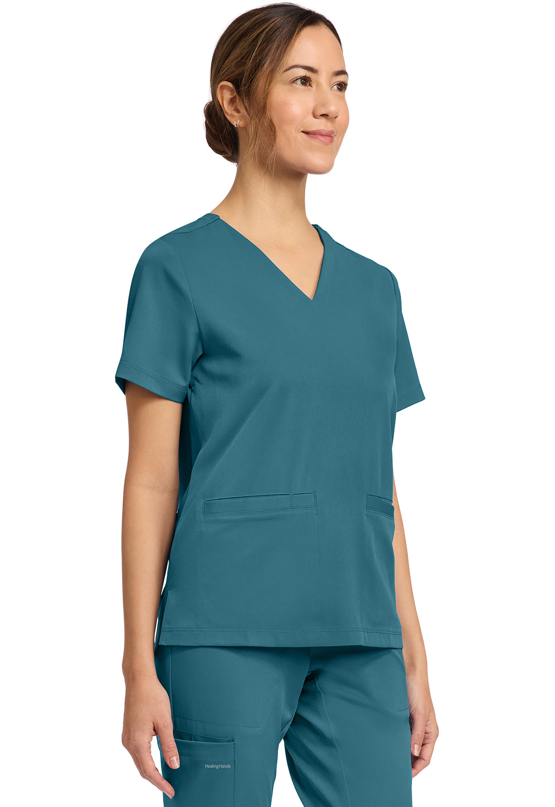 HH Works HH653 Women's 3-Pocket V-Neck Scrub Top Fresh Blue