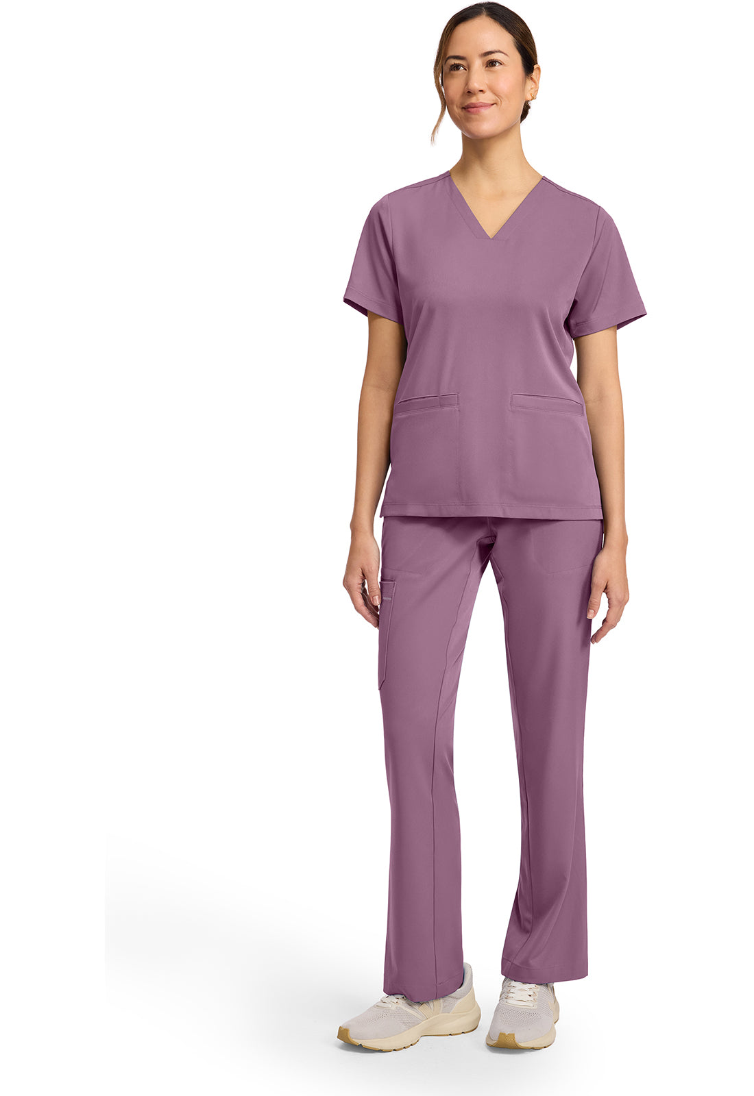 HH Works HH653 Women's 3-Pocket V-Neck Scrub Top Meta Mauve