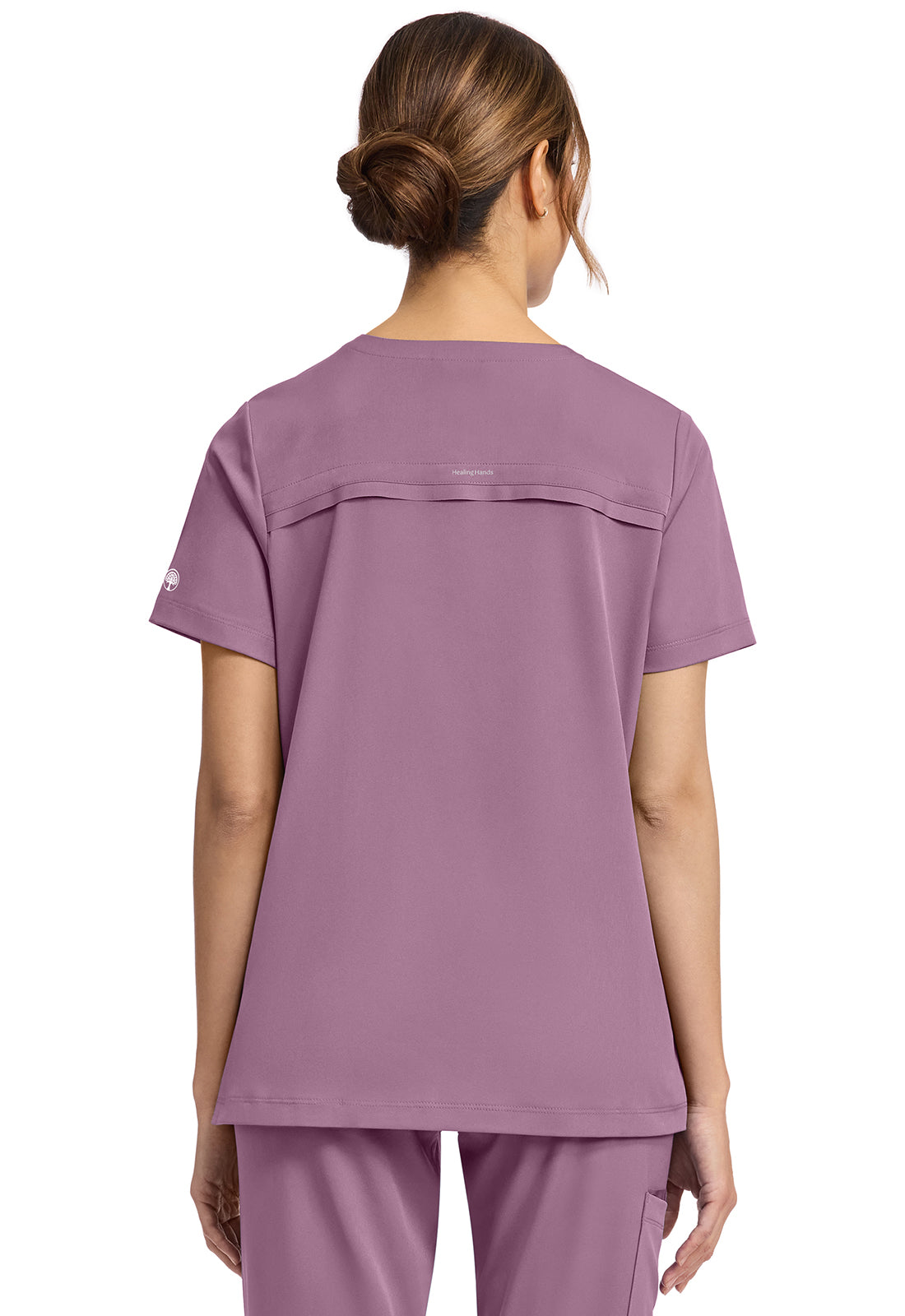 HH Works HH653 Women's 3-Pocket V-Neck Scrub Top Meta Mauve