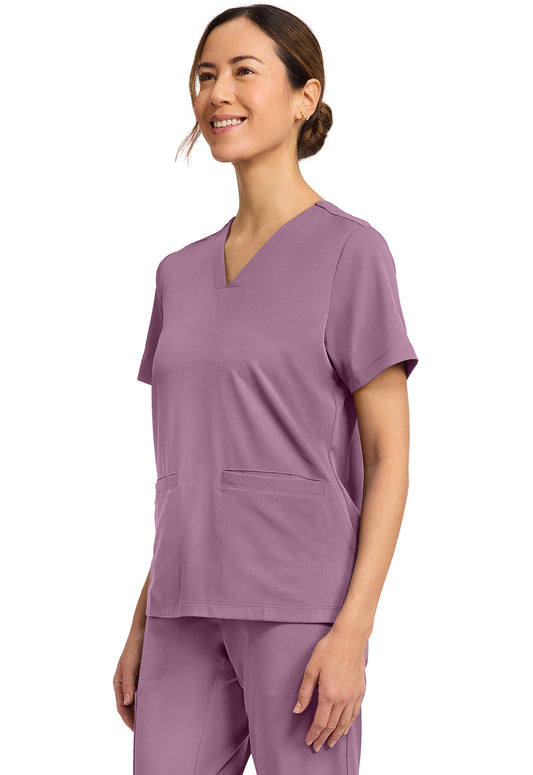 HH Works HH653 Women's 3-Pocket V-Neck Scrub Top Meta Mauve