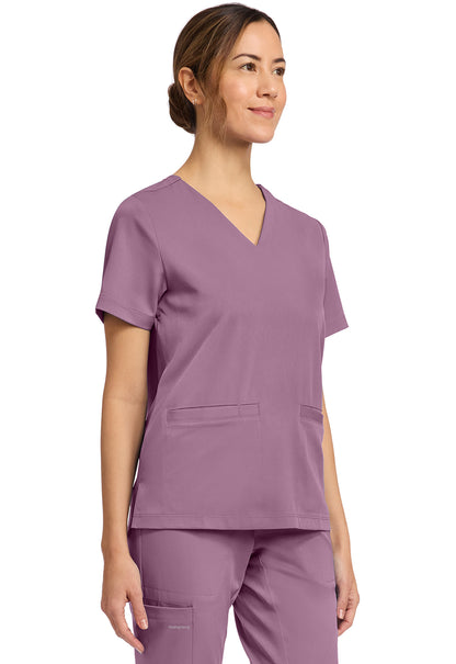 HH Works HH653 Women's 3-Pocket V-Neck Scrub Top Meta Mauve