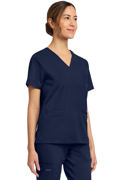 HH Works HH653 Women's 3-Pocket V-Neck Scrub Top Navy