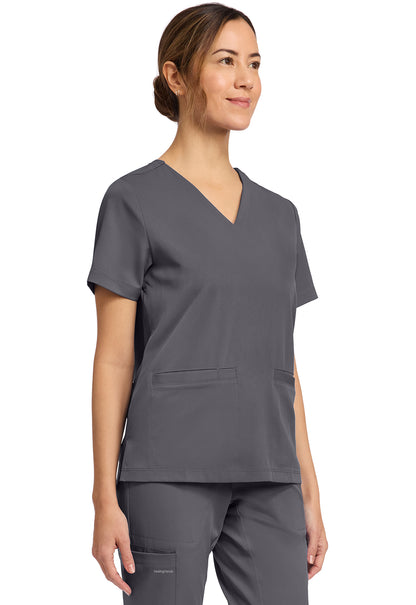 HH Works HH653 Women's 3-Pocket V-Neck Scrub Top Pewter