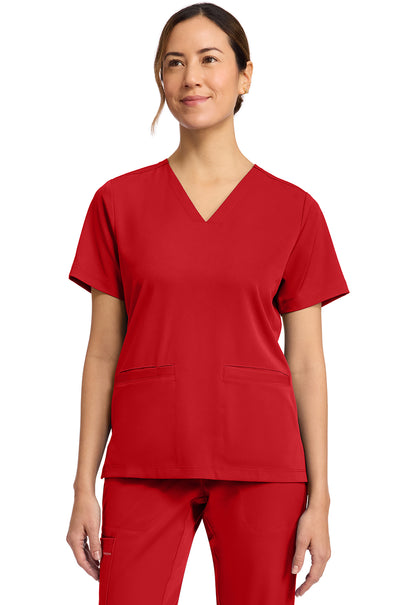 HH Works HH653 Women's 3-Pocket V-Neck Scrub Top Red