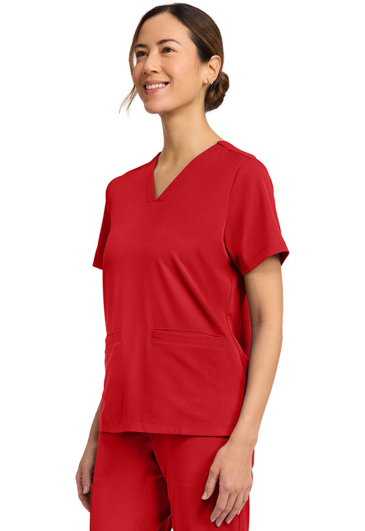 HH Works HH653 Women's 3-Pocket V-Neck Scrub Top Red