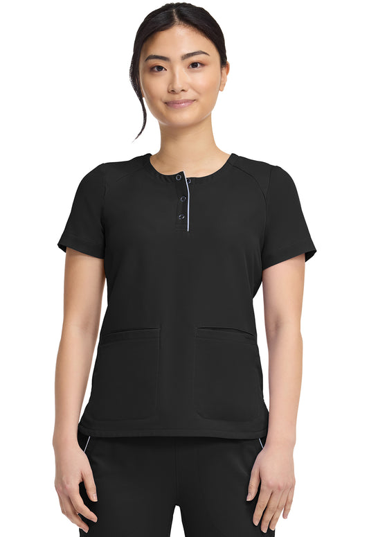 HH360 HH702 Women's Crew Neck Scrub Top Black