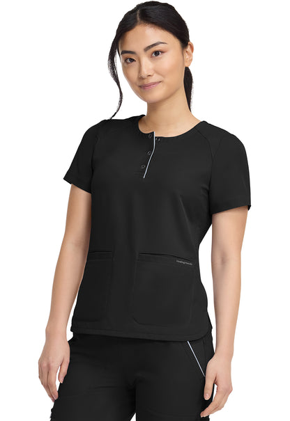 HH 360 HH702 Women's Crew Neck Scrub Top Black