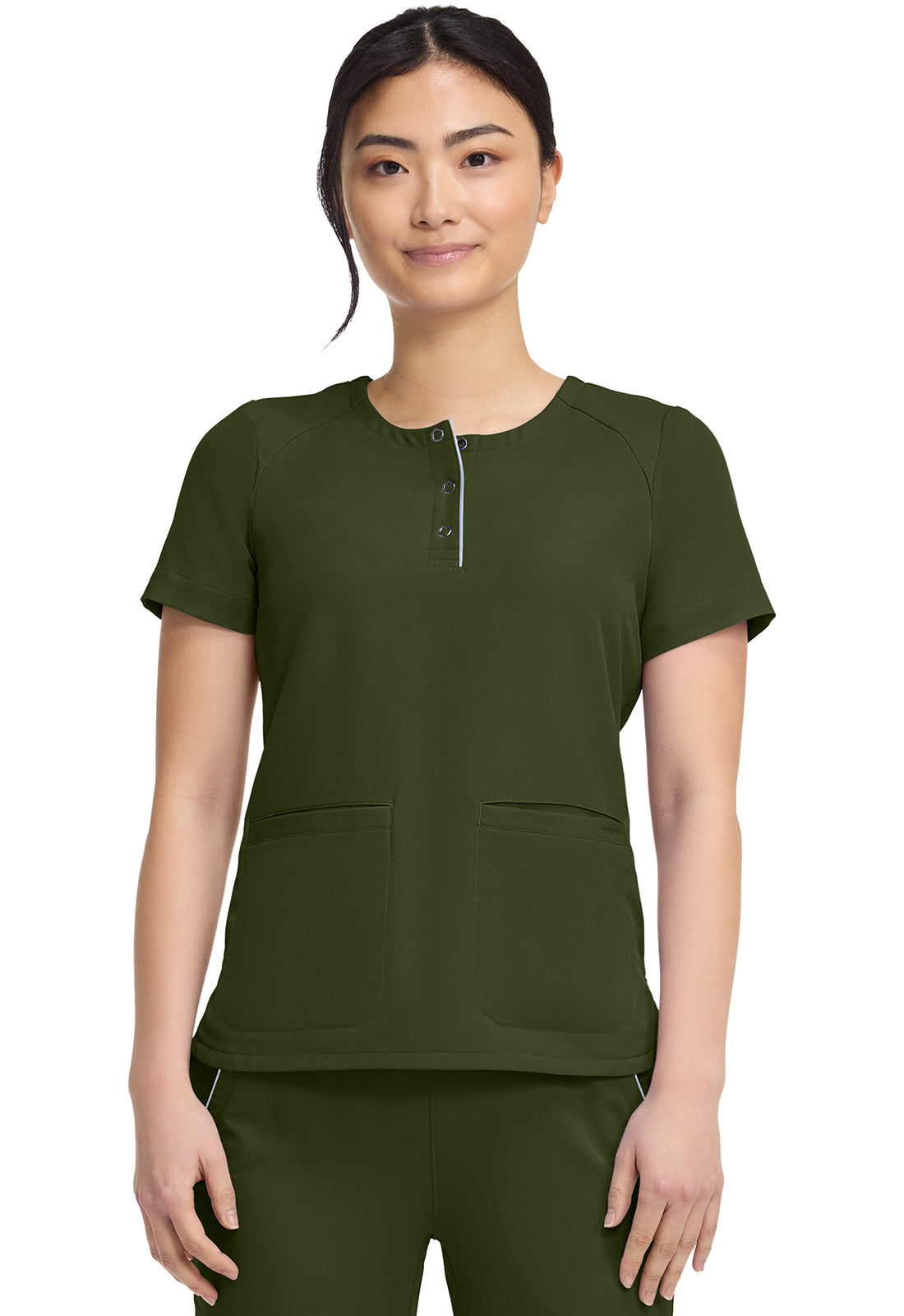 HH 360 HH702 Women's Crew Neck Scrub Top Dark Pine