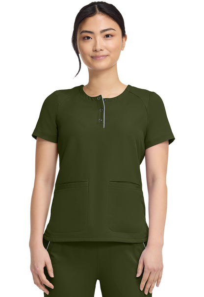 HH 360 HH702 Women's Crew Neck Scrub Top Dark Pine
