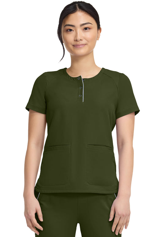 HH360 HH702 Women's Crew Neck Scrub Top Dark Pine
