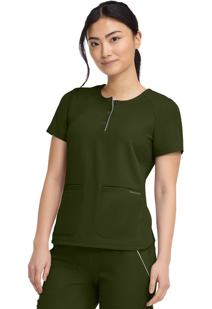 HH 360 HH702 Women's Crew Neck Scrub Top Dark Pine