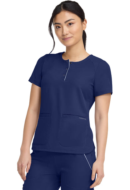 HH360 HH702 Women's Crew Neck Scrub Top Navy