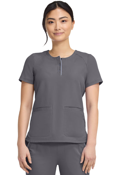 HH360 HH702 Women's Crew Neck Scrub Top Pewter