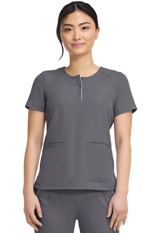 HH360 HH702 Women's Crew Neck Scrub Top Pewter