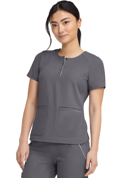 HH360 HH702 Women's Crew Neck Scrub Top Pewter