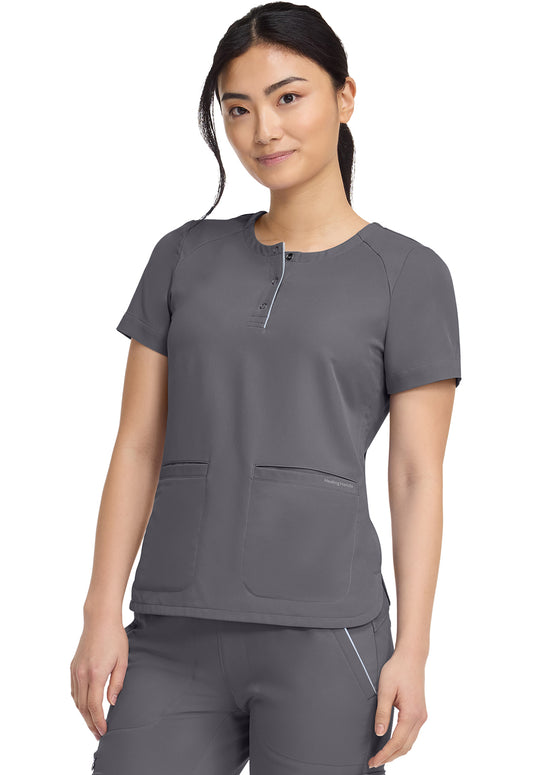 HH360 HH702 Women's Crew Neck Scrub Top Pewter