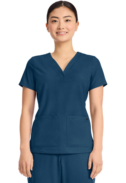 Quest HH751 Women's 3-Pocket Y-Neck Scrub Top Caribbean