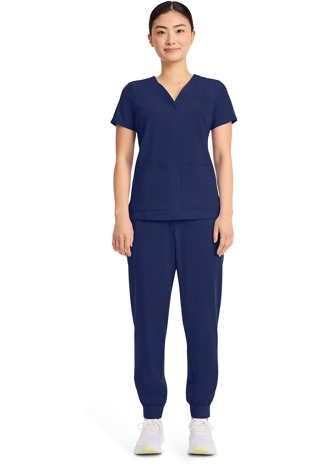 Quest HH751 Women's 3-Pocket Y-Neck Scrub Top Navy